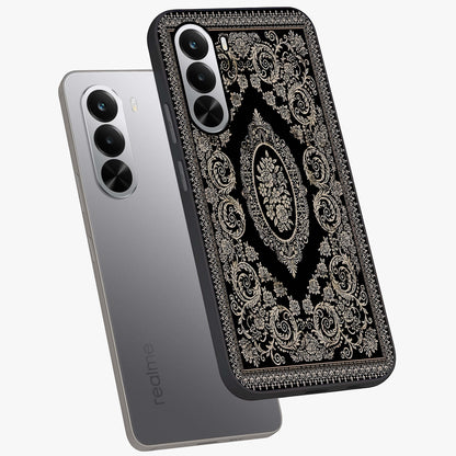 Noir Bloom Elegance Glass Case displayed in angled mockup highlighting refined flower design with stylish noir aesthetic.