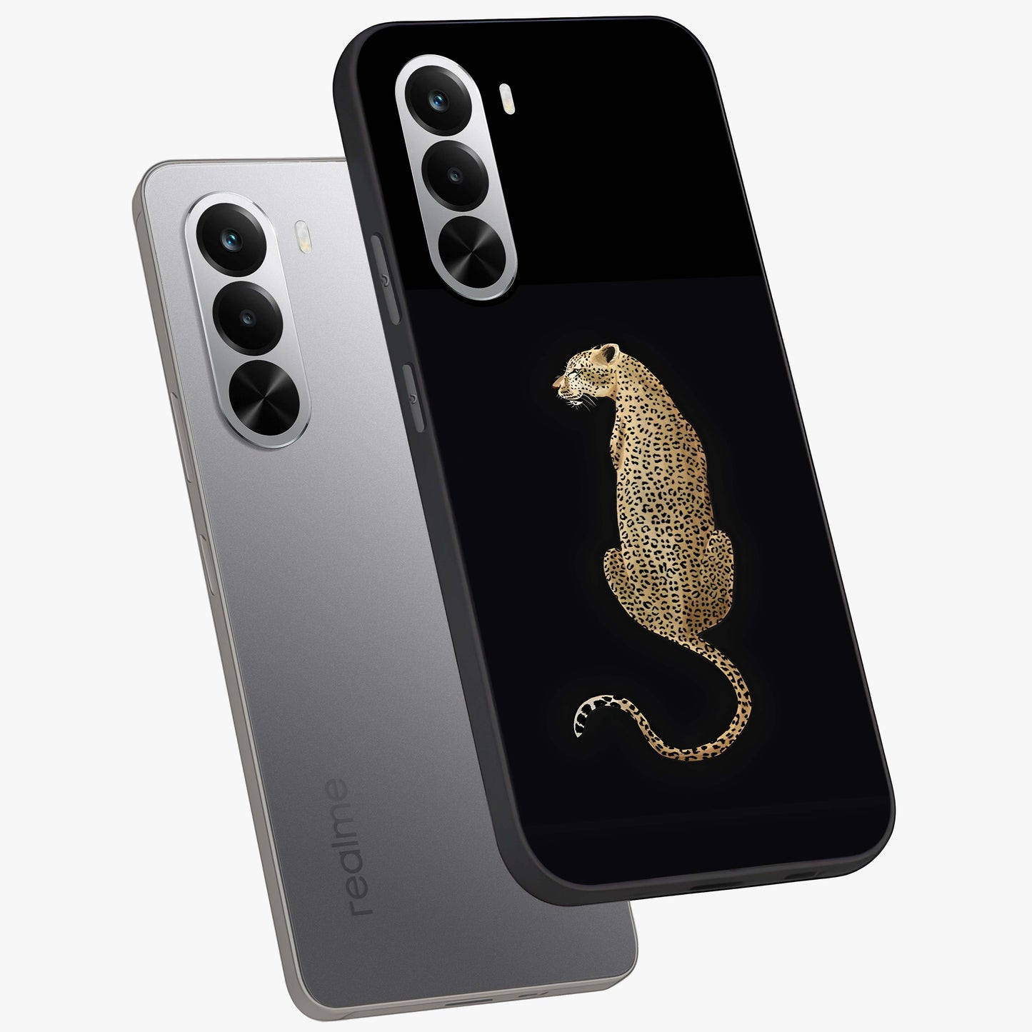 Regal Leopard Glass Case displayed in angled mockup highlighting powerful animal illustration with stylish wild aesthetic.