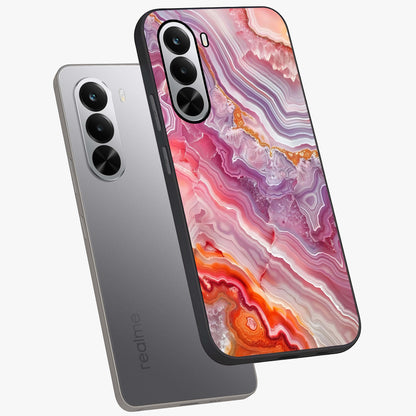 Rose Quartz Marble Glass Case displayed in angled mockup highlighting elegant marble pattern with soft aesthetic style.