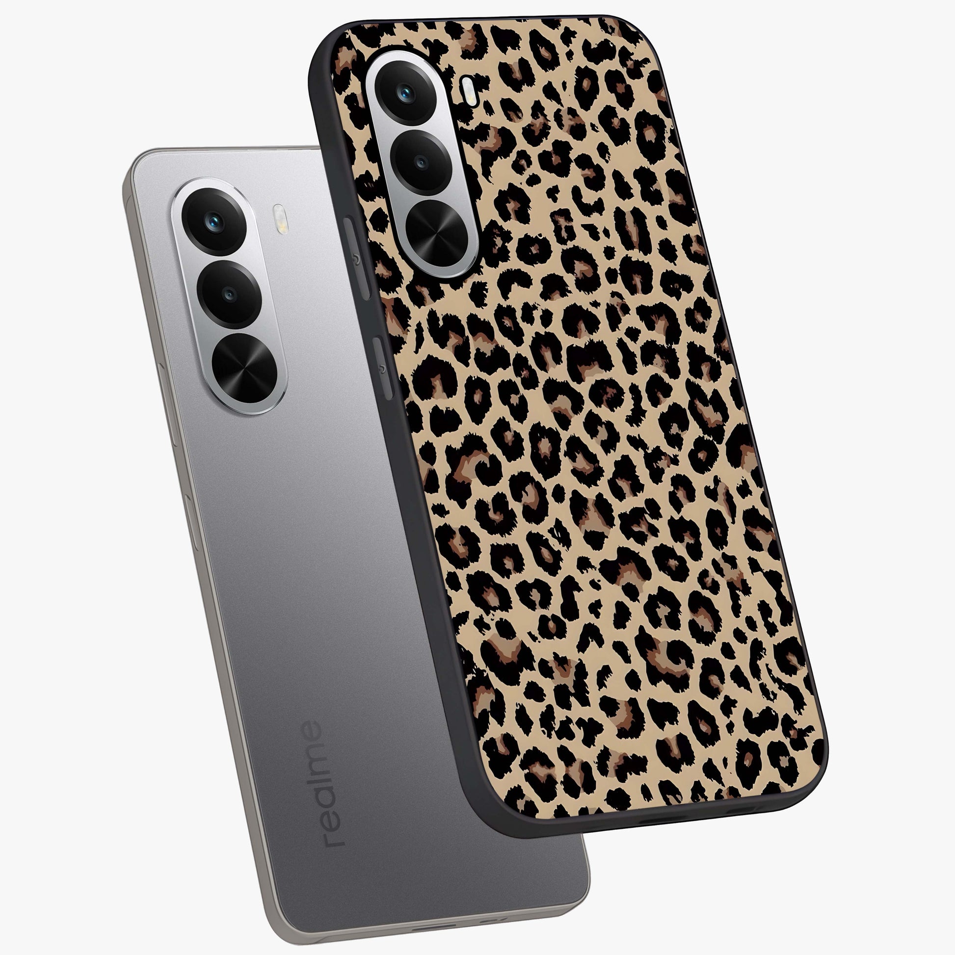 Savage Chic Pattern Glass Case displayed in angled mockup highlighting bold fashion inspired design with chic aesthetic.