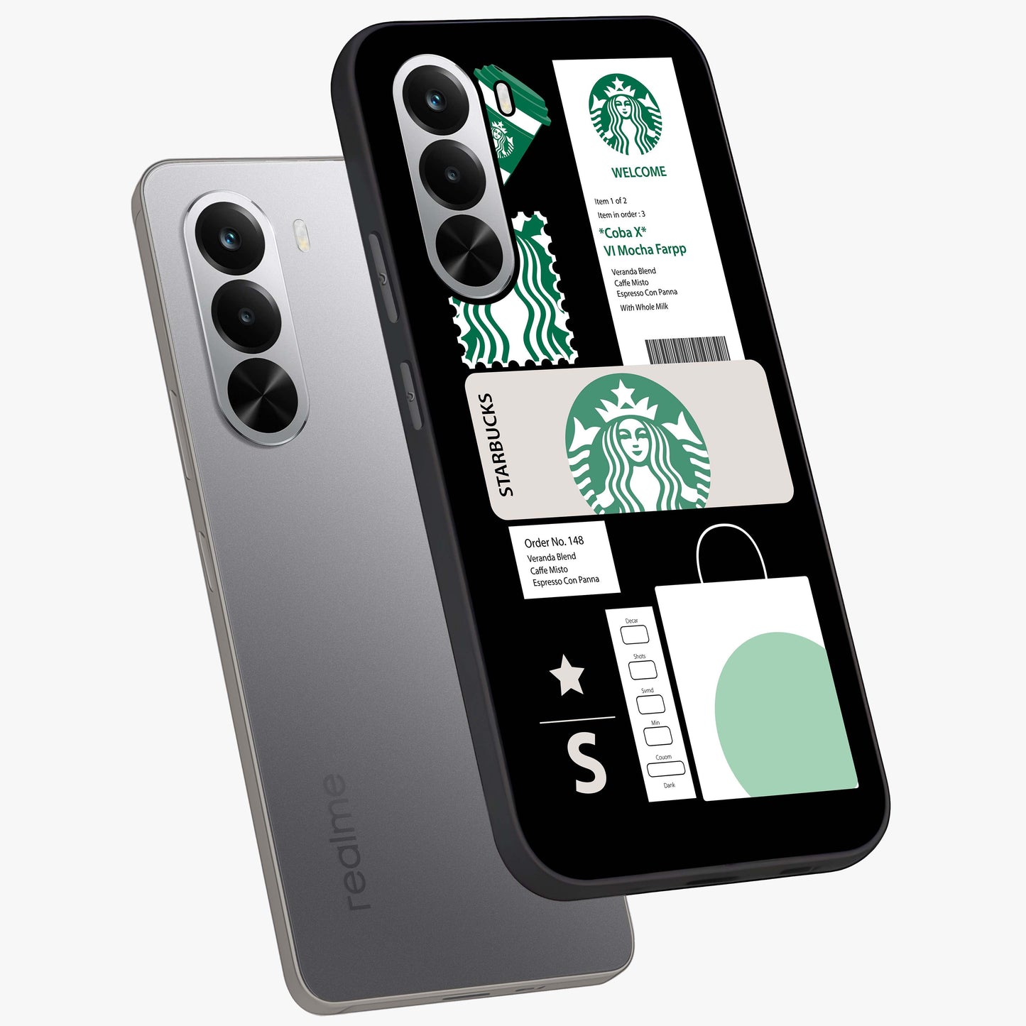 Starbucks Mocha Glass Case displayed in angled mockup highlighting stylish mocha themed design with cozy café aesthetic.