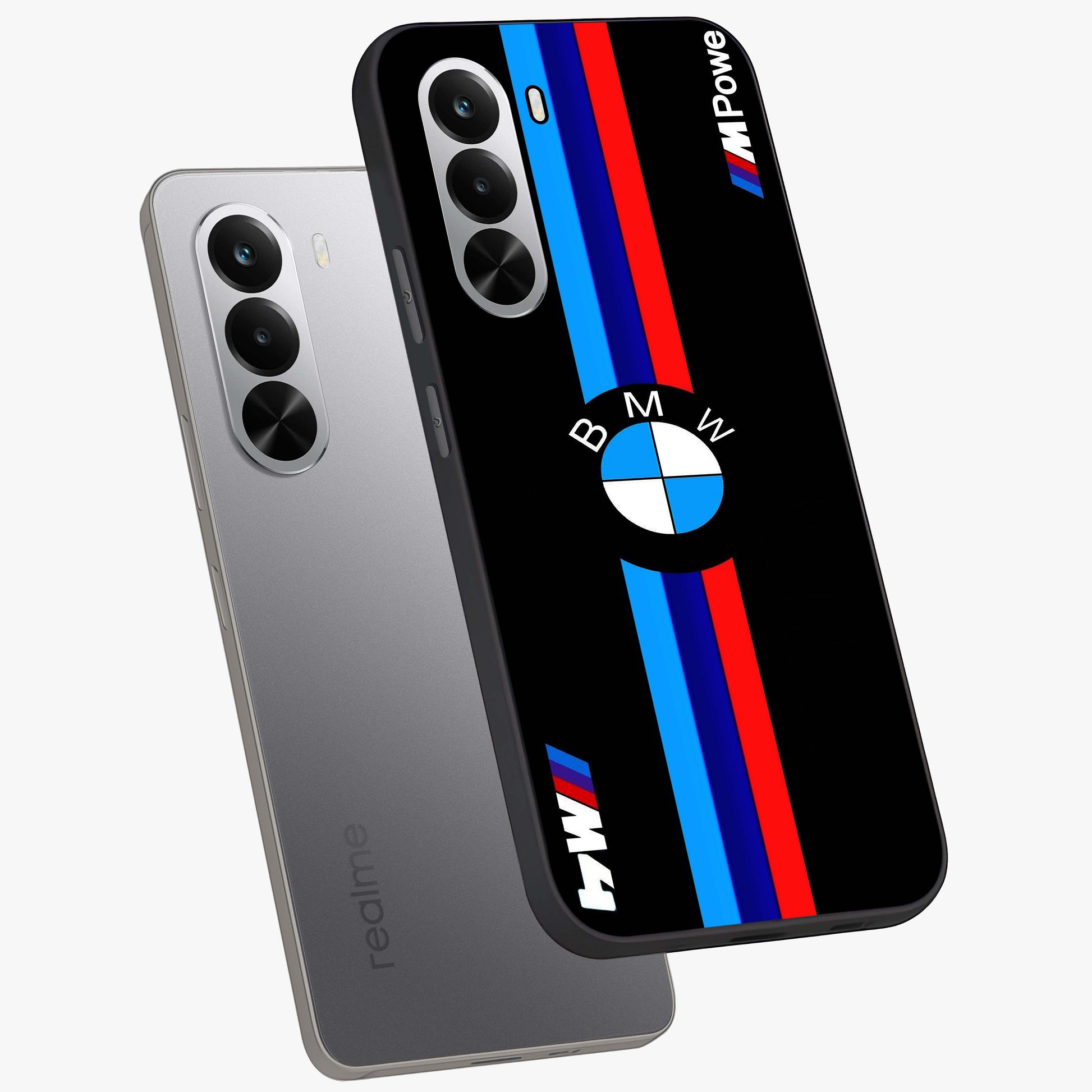 Turbo BMW Beast Glass Case displayed in angled mockup highlighting sleek racing car design with bold automotive aesthetic.