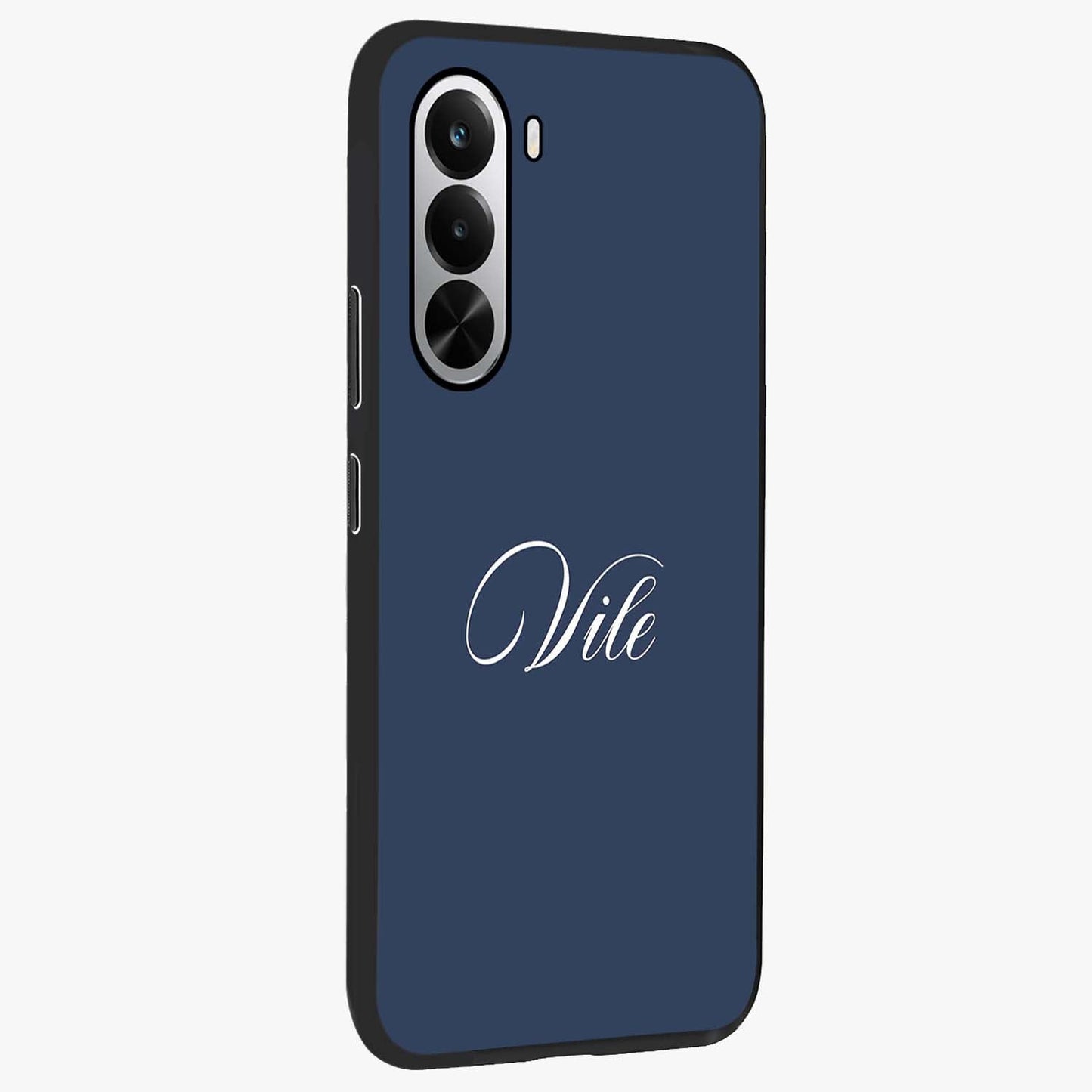 Blue Vintage Floral Pattern Glass Case displayed in angled mockup highlighting classic blue floral pattern and retro aesthetic design.