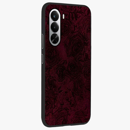 Crimson Fade Flow Glass Case upright view showcasing dynamic crimson flow artwork with stylish abstract theme.