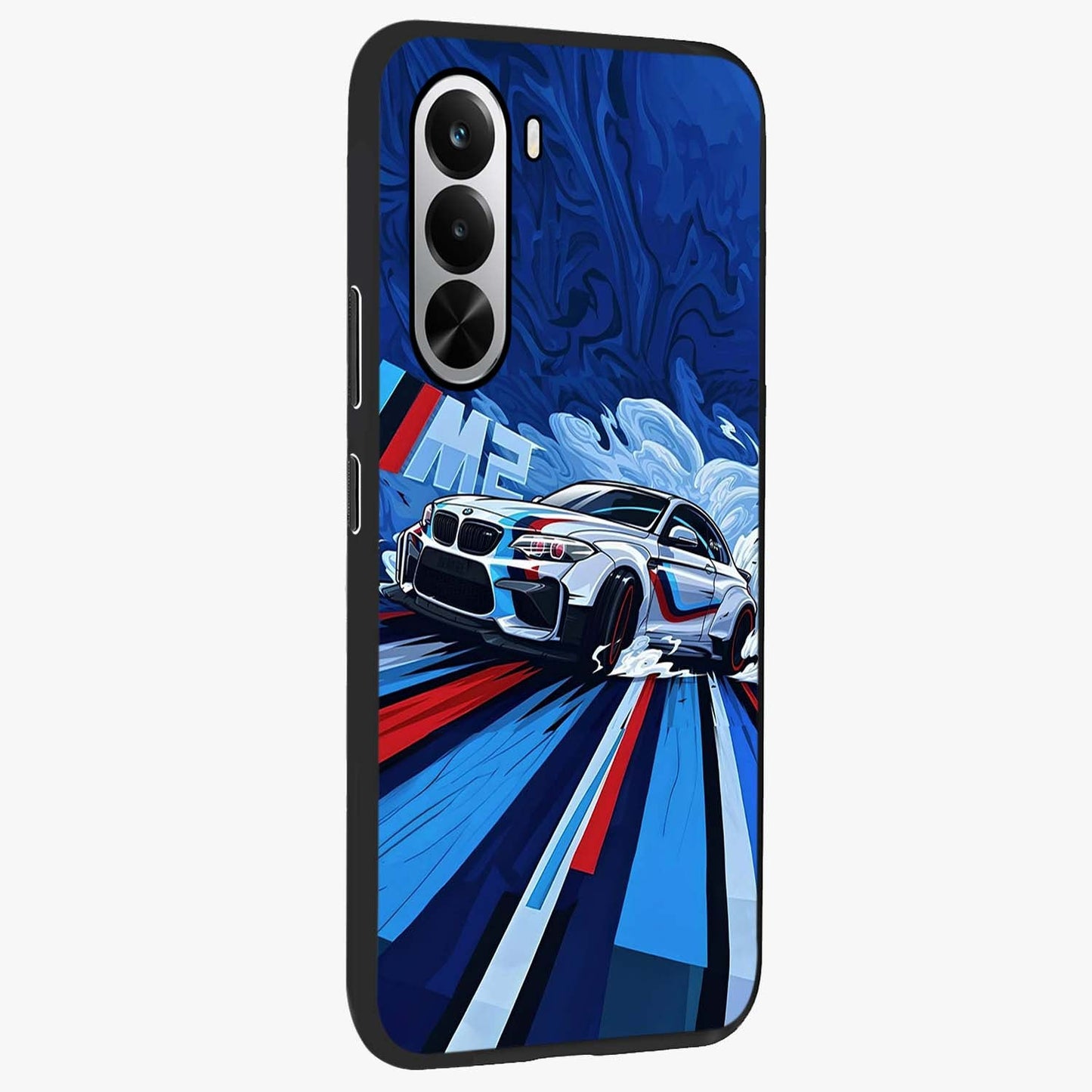 Drift Power Rush Glass Case upright view showcasing high speed racing artwork with bold automotive theme.