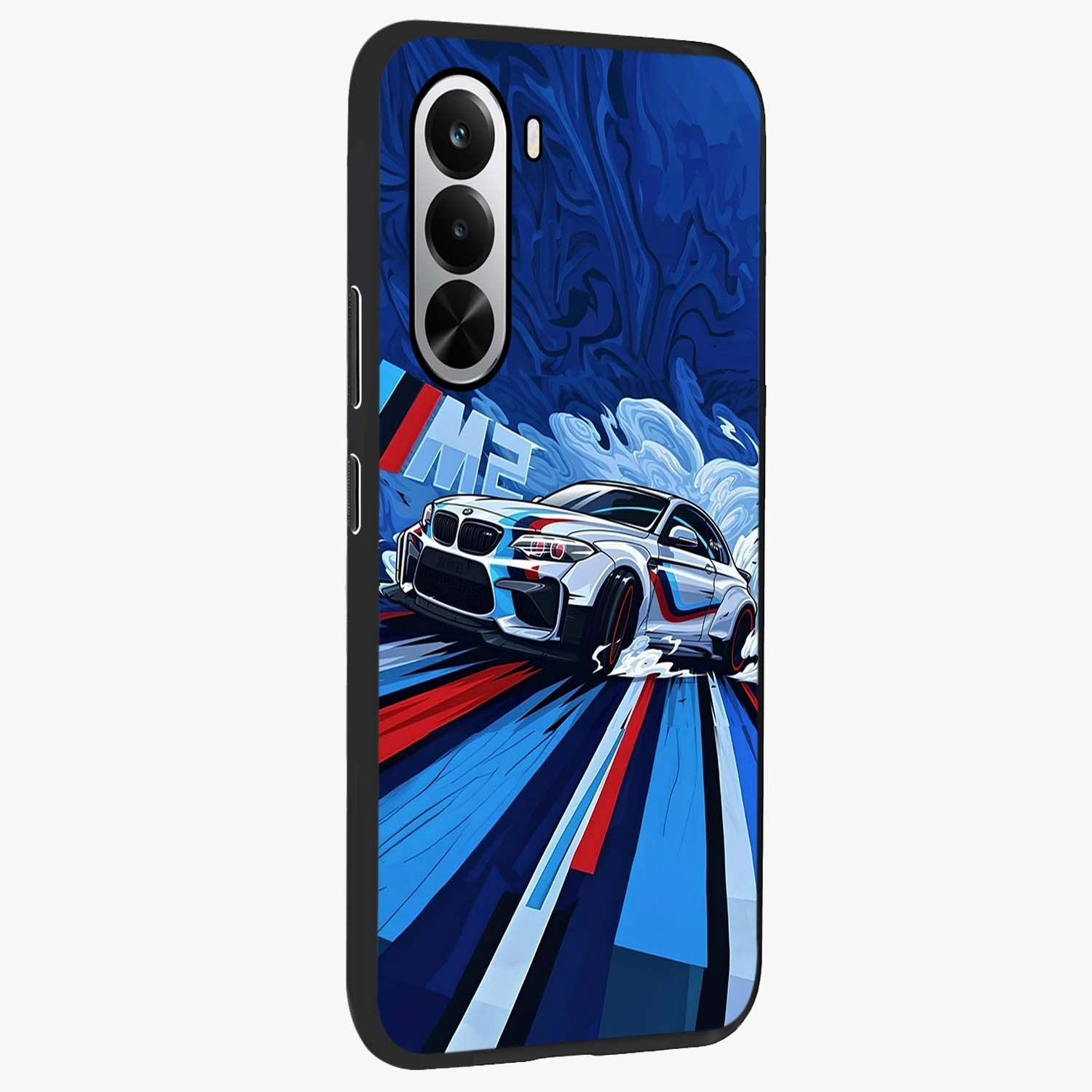Drift Power Rush Glass Case upright view showcasing high speed racing artwork with bold automotive theme.