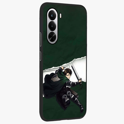 Emerald War Vanguard Glass Case upright view showcasing dramatic warrior artwork with bold fantasy theme.