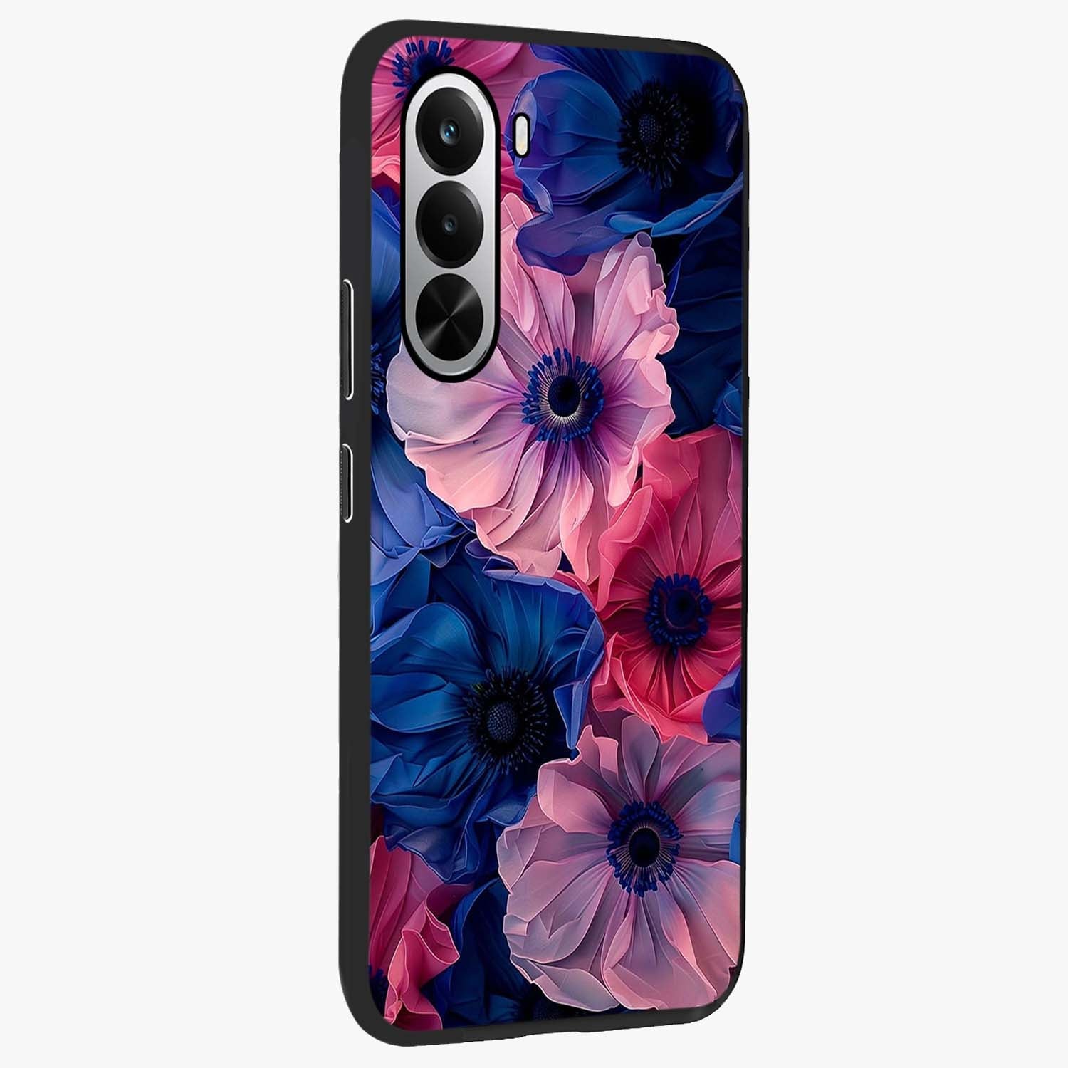 Flower Paper Art Pattern Glass Case upright view showcasing decorative paper floral artwork with creative craft style.