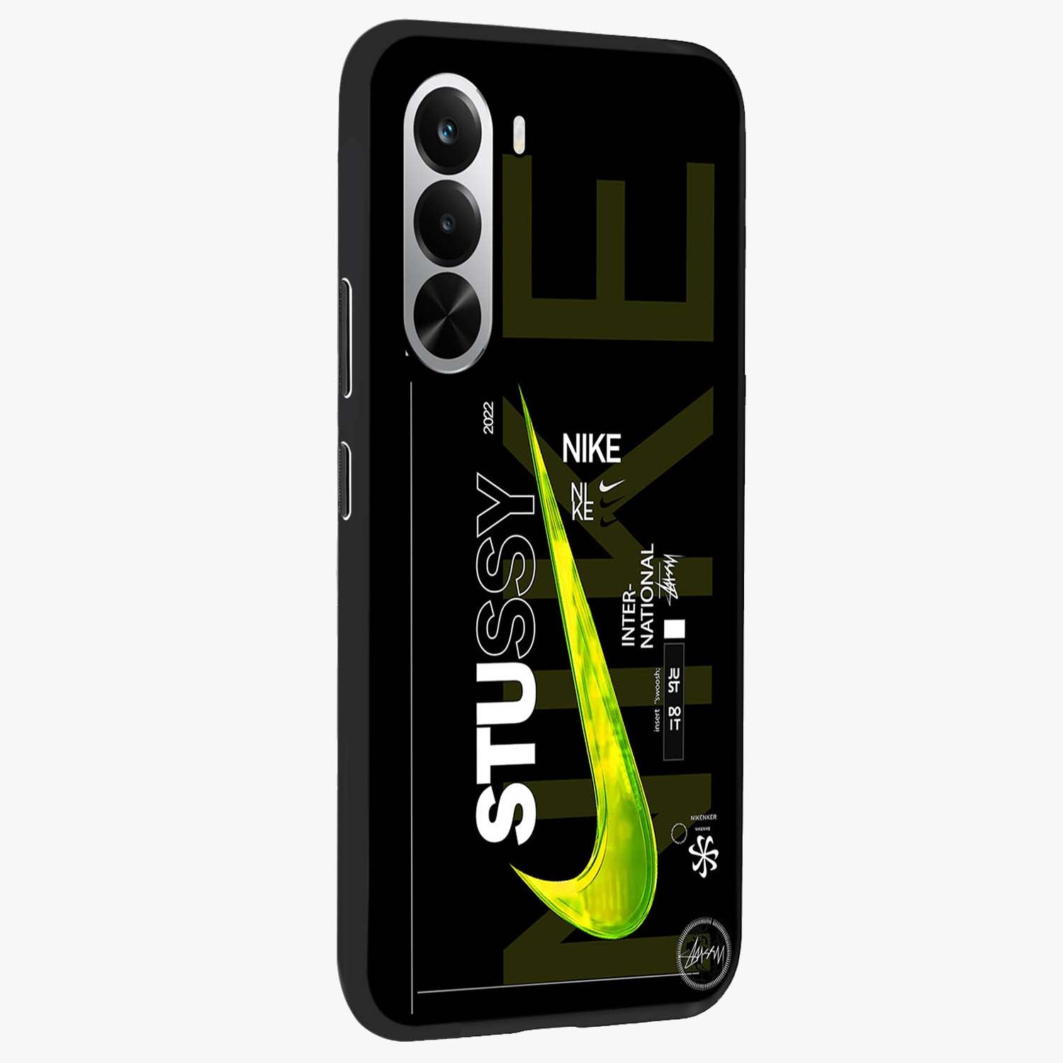 Neon Street Edition Glass Case upright view showcasing colorful neon artwork with modern street culture theme.