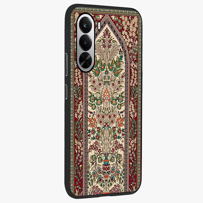 Persian Inspired Glass Case upright view showcasing decorative Persian artwork with rich heritage theme.