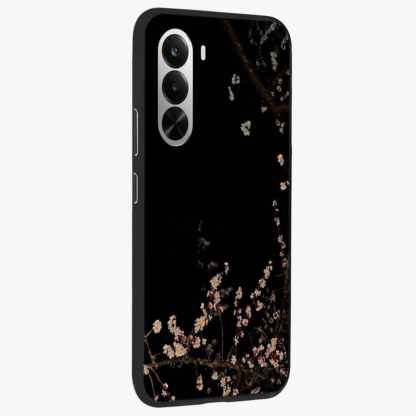 Petal Moon Light With Custom Name Glass Case upright view showcasing elegant floral moon artwork with personalized aesthetic.