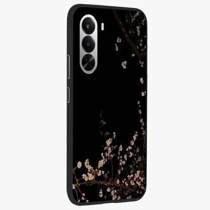 Petal Moon Light With Custom Name Glass Case upright view showcasing elegant floral moon artwork with personalized aesthetic.