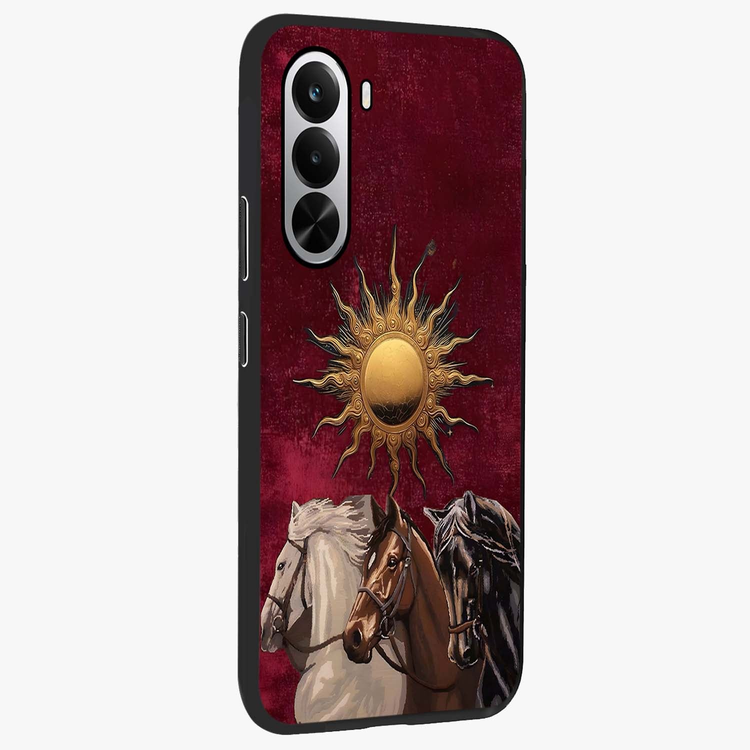 Solar Riders Glass Case upright view showcasing energetic rider artwork with bold adventure theme.