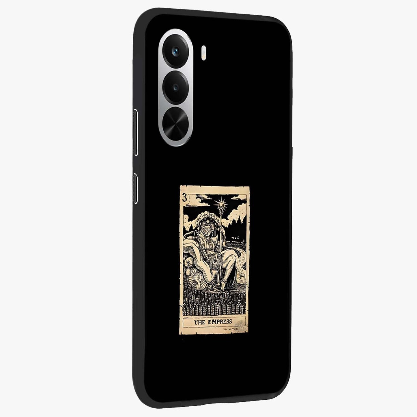 The Empress Glass Case upright view showcasing powerful empress themed artwork with luxurious artistic theme.