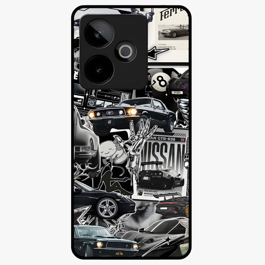 Aesthetic Dark Love Glass Case showing flat back view with dark romantic artwork and glossy glass finish.