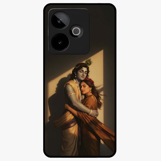 Divine Eternal Love Glass Case showing flat back view with spiritual love themed artwork and glossy glass finish.