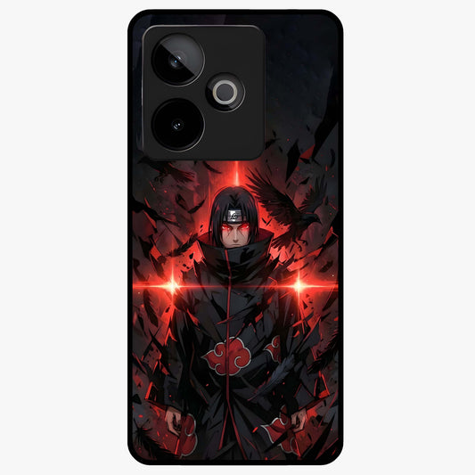 Focused Blade Discipline Glass Case showing flat back view with warrior sword themed artwork and glossy glass finish.