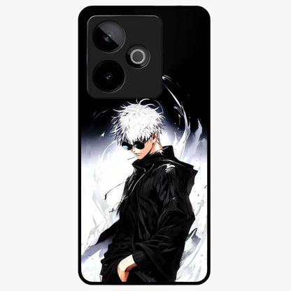 Limitless Shadow King Glass Case showing flat back view with powerful shadow warrior artwork and glossy glass finish.