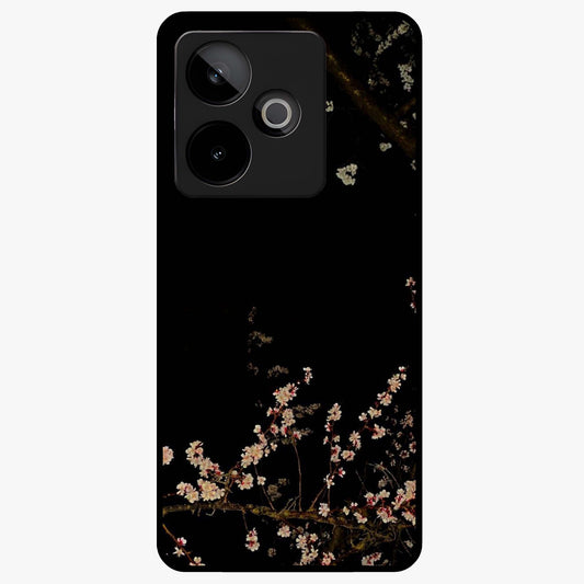Petal Moon Light With Custom Name Glass Case showing flat back view with floral moonlight artwork and personalized name design.