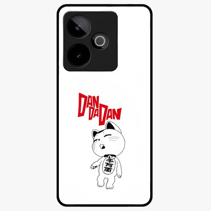 Playful Spirit Charm Glass Case showing flat back view with cheerful charm themed artwork and glossy glass finish.