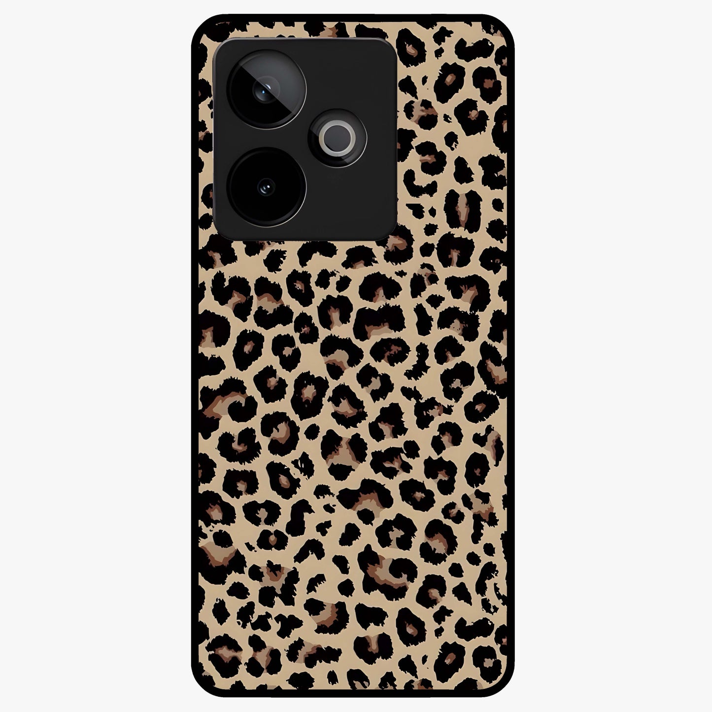 Savage Chic Pattern Glass Case showing flat back view with stylish patterned artwork and glossy glass finish.