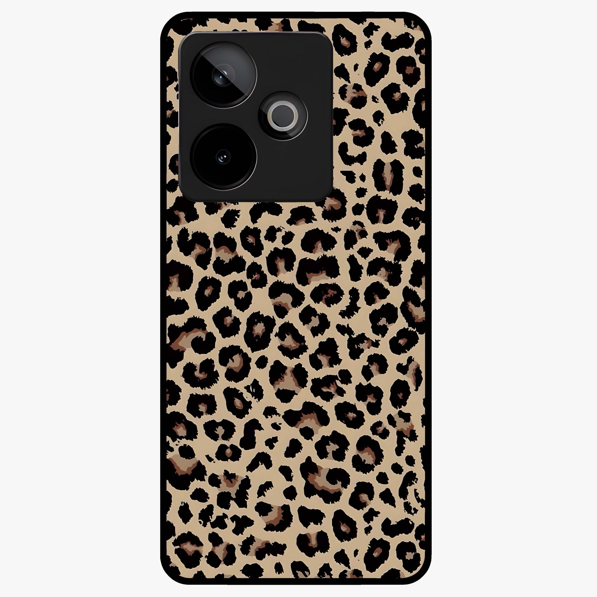 Savage Chic Pattern Glass Case showing flat back view with stylish patterned artwork and glossy glass finish.