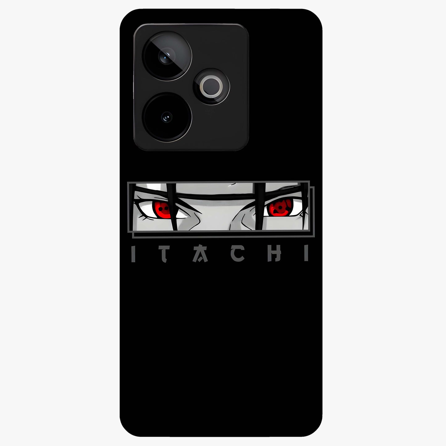 Scarlet Gaze Dominance Glass Case showing flat back view with striking red themed artwork and glossy glass finish.
