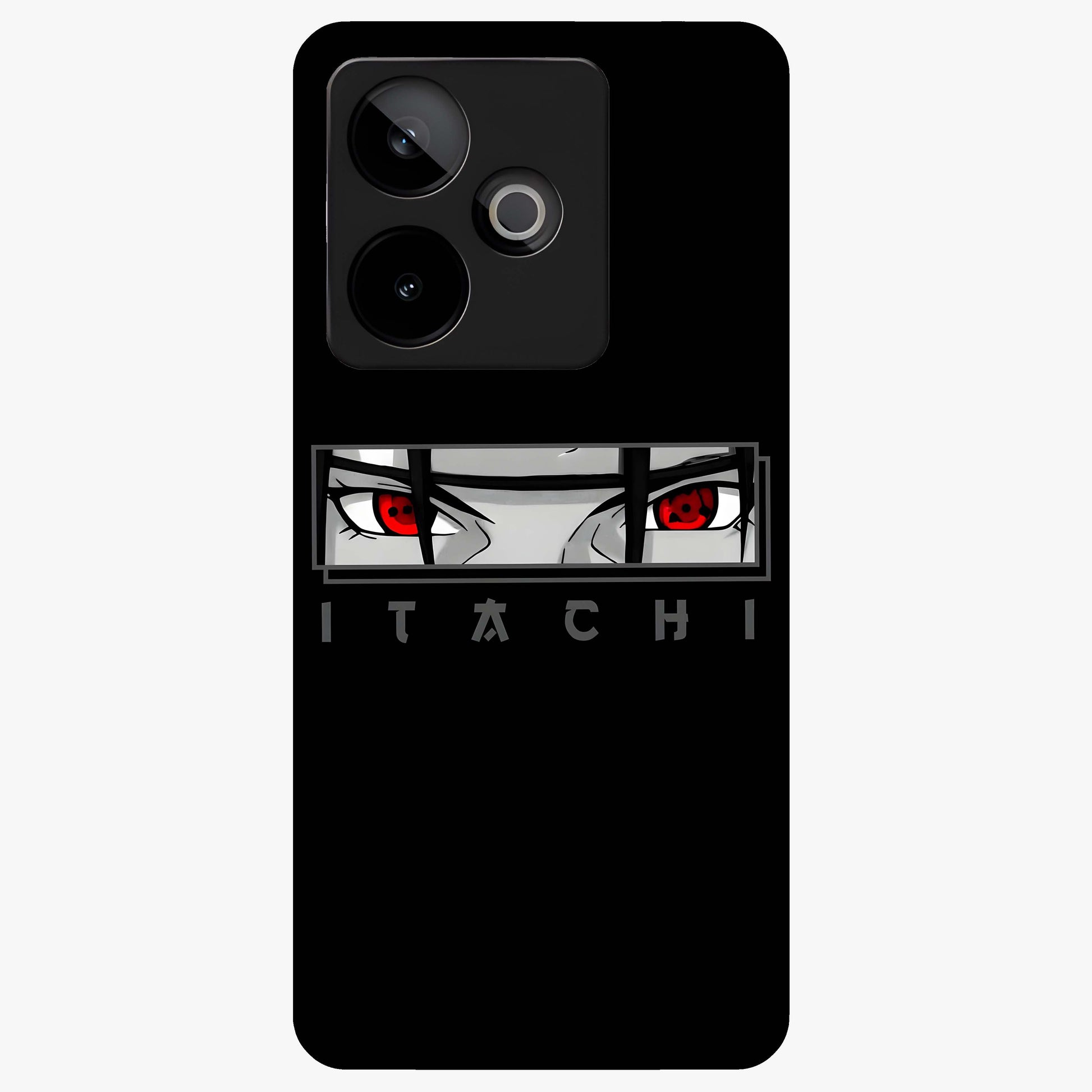 Scarlet Gaze Dominance Glass Case showing flat back view with striking red themed artwork and glossy glass finish.
