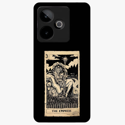 The Empress Glass Case showing flat back view with regal feminine artwork and glossy glass finish.