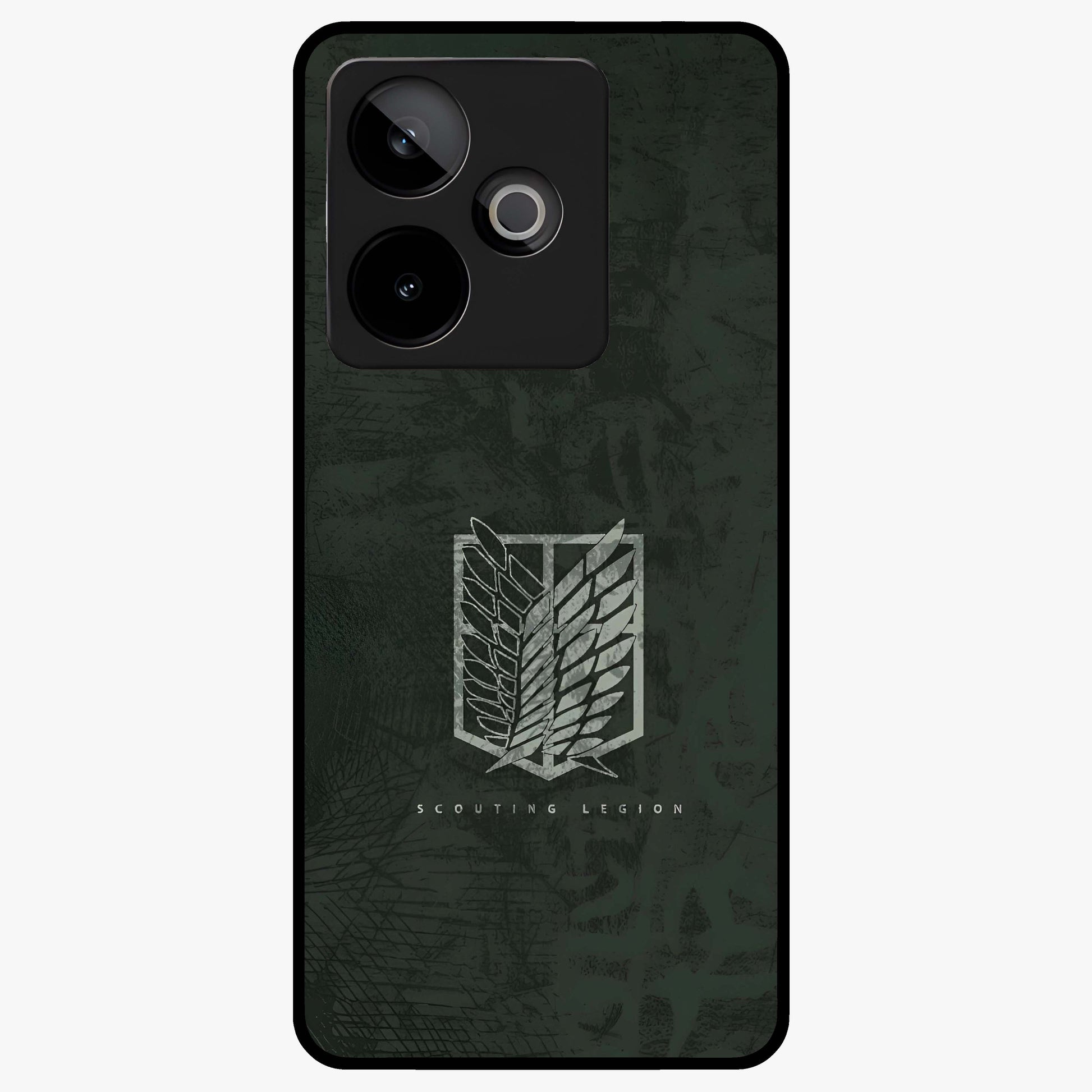 Wings Of Freedom Glass Case showing flat back view with symbolic wings artwork and glossy glass finish.