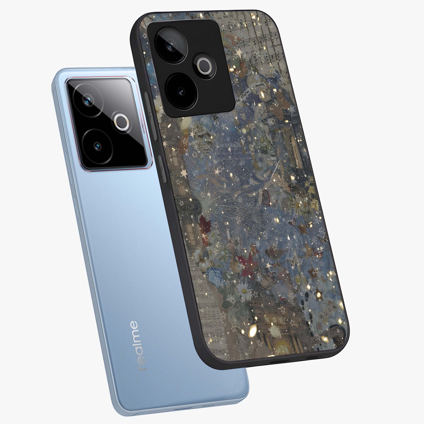 Aesthetic Astrolophia Glass Case displayed in angled mockup highlighting artistic aesthetic elements and smooth glass surface.