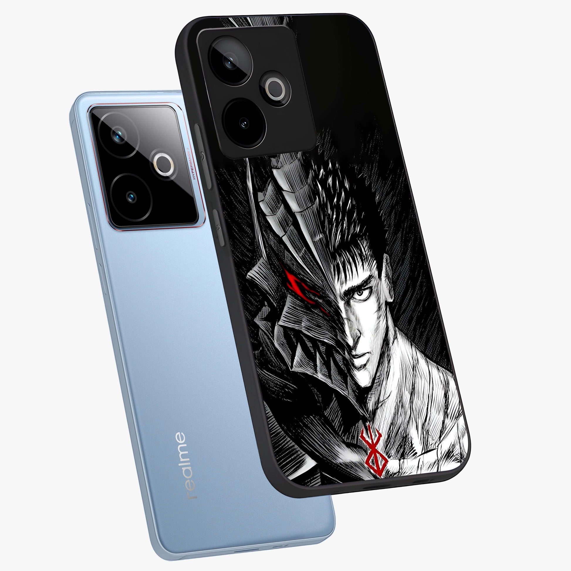 Berserker Blood Oath Glass Case displayed in angled mockup highlighting dark fantasy graphic design and powerful theme.