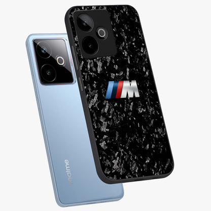Carbon Speed Mark Glass Case displayed in angled mockup highlighting racing inspired carbon design and sleek aesthetic style.