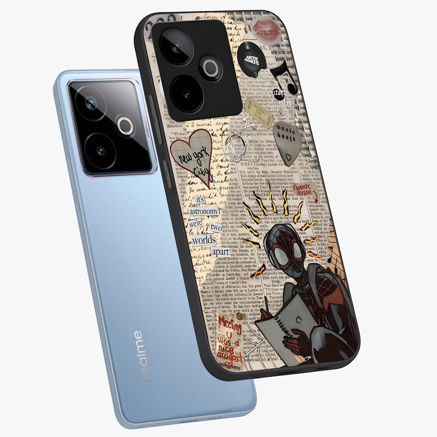 City Dream Sketch Glass Case displayed in angled mockup highlighting minimal city illustration with aesthetic sketch style.