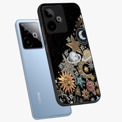 Cosmic Sparkle Dreams Glass Case displayed in angled mockup highlighting dreamy star sparkle design with celestial aesthetic.