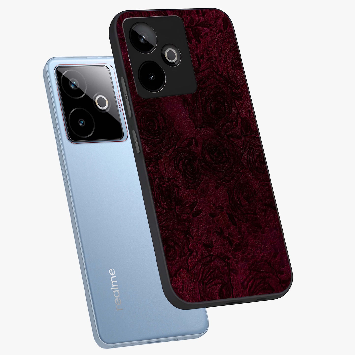 Crimson Fade Flow Glass Case displayed in angled mockup highlighting smooth gradient design with modern aesthetic style.
