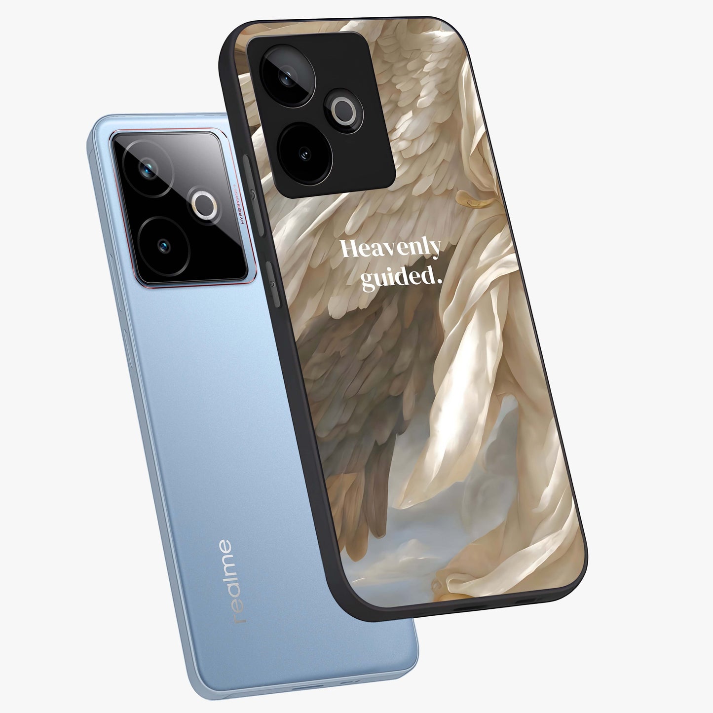 Divine Winged Grace Glass Case displayed in angled mockup highlighting graceful wing design with divine aesthetic style.