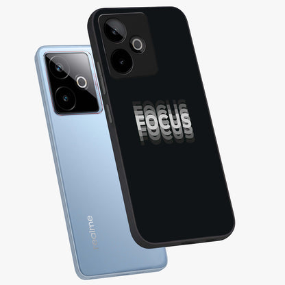 Focus Mode On Glass Case displayed in angled mockup highlighting clean minimal text artwork with modern aesthetic style.