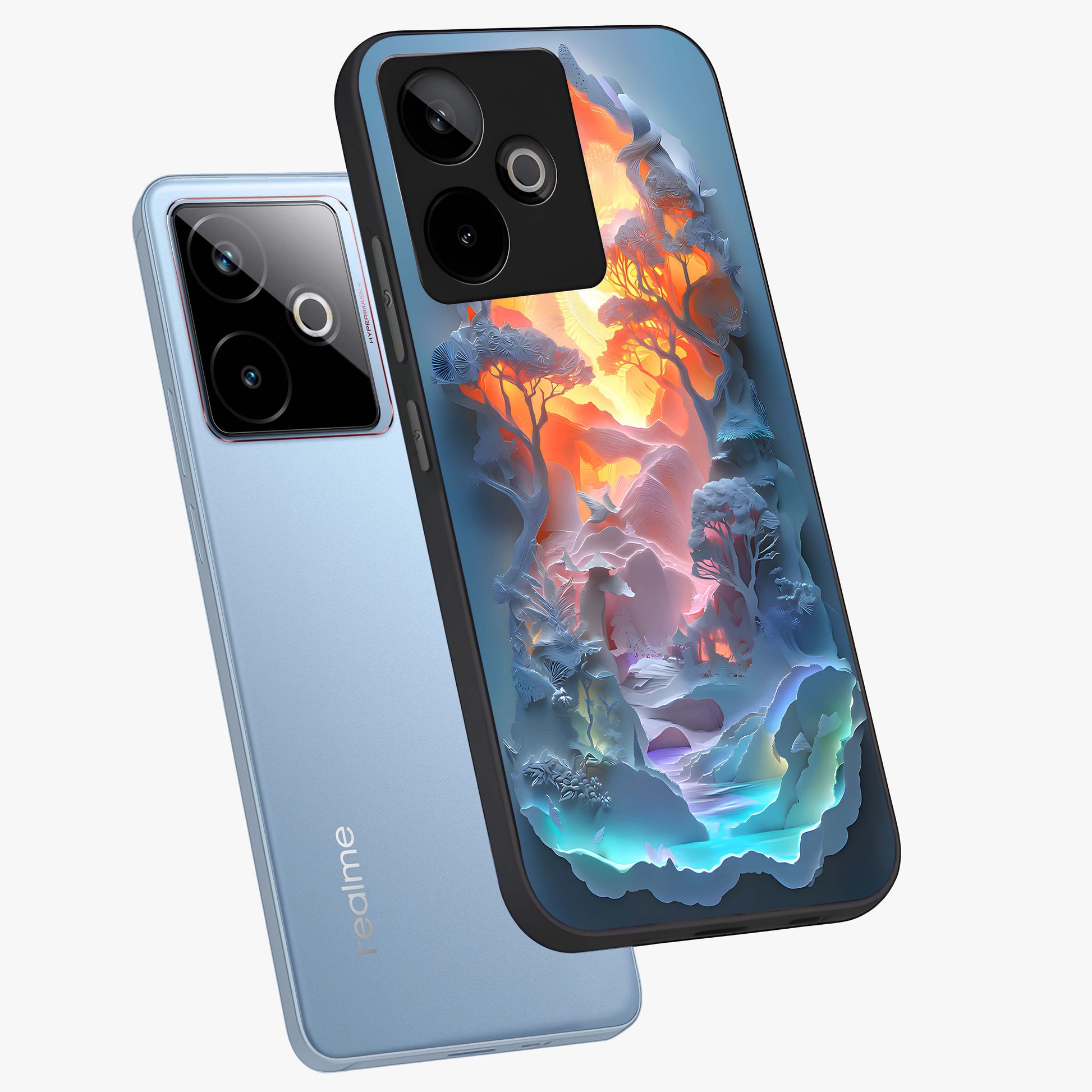 Glow Forest Portal Glass Case displayed in angled mockup highlighting mystical forest design with magical glowing aesthetic.