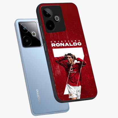 Goal Celebration Legacy Glass Case displayed in angled mockup highlighting energetic sports celebration design with bold athletic theme.