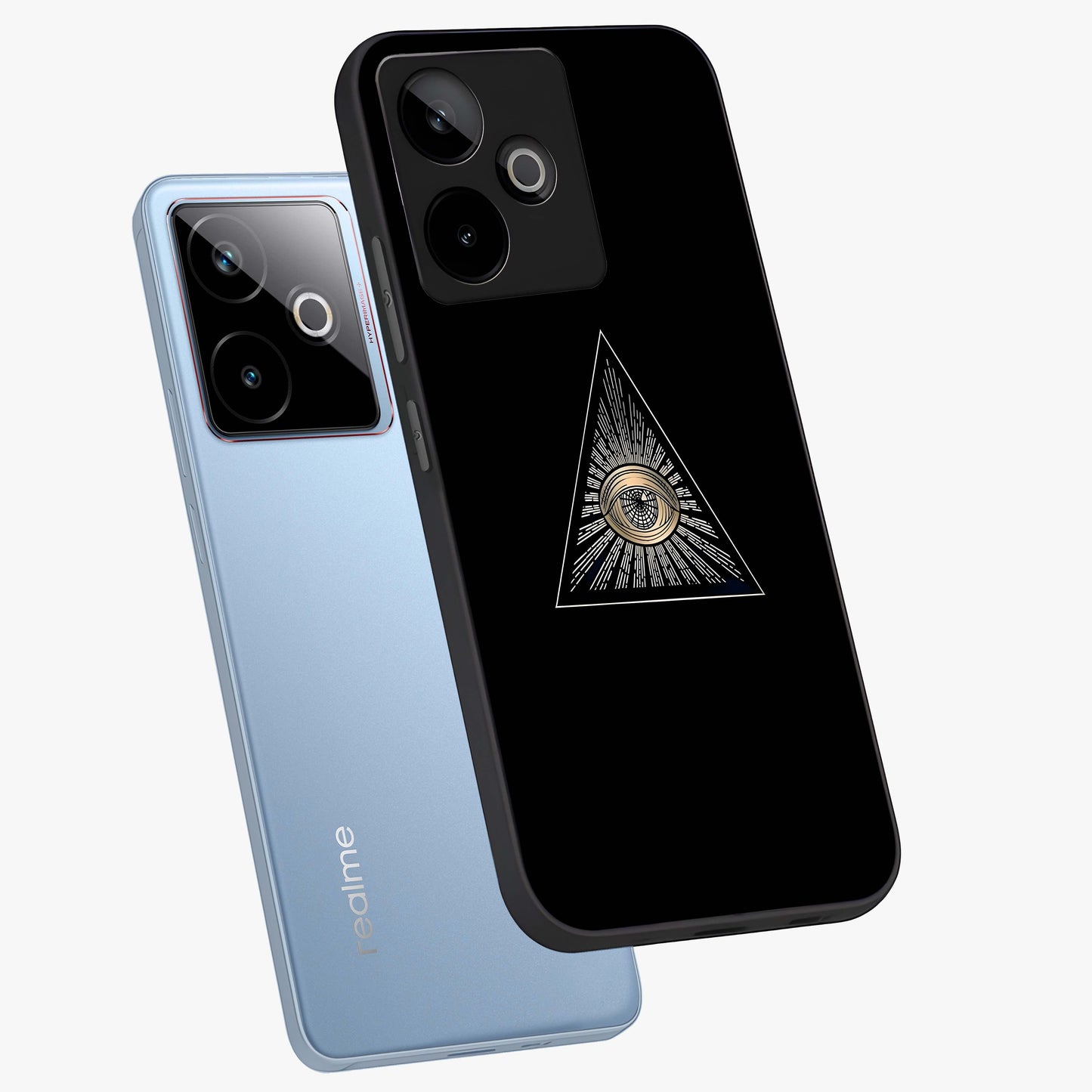 Illuminati Evil Glass Case displayed in angled mockup highlighting dark occult inspired design with bold aesthetic style.
