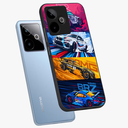 JDM Sports Car Glass Case displayed in angled mockup highlighting sleek Japanese racing car design with automotive aesthetic.