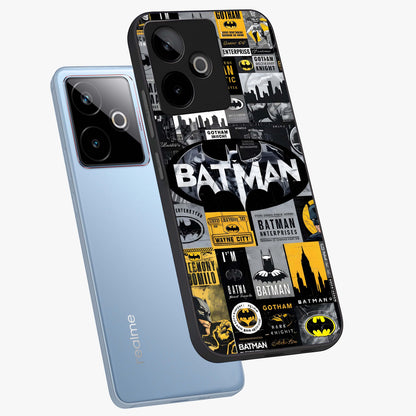Knight Gotham Rise Glass Case displayed in angled mockup highlighting powerful knight silhouette design with dramatic aesthetic.