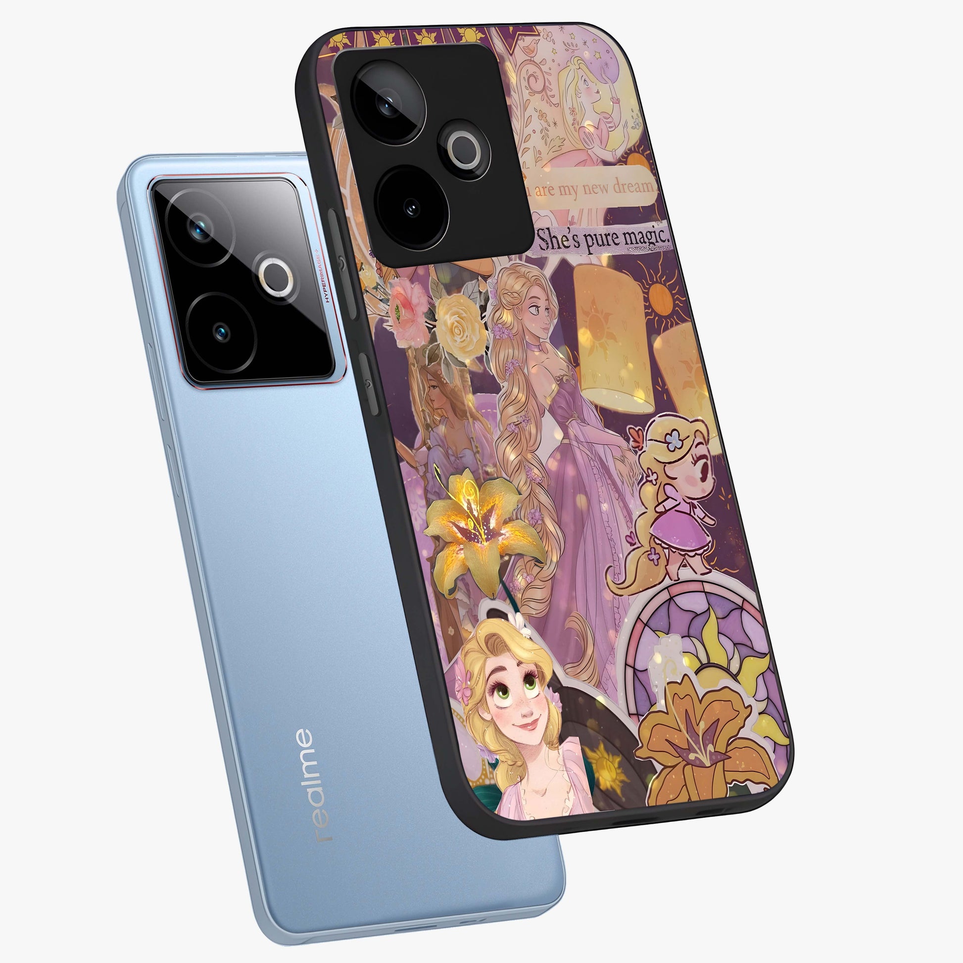 Magical Tangled Dream Glass Case displayed in angled mockup highlighting whimsical fantasy design with magical aesthetic.