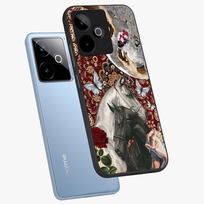 Moonlit Royal Stallion Glass Case displayed in angled mockup highlighting powerful stallion illustration with royal night aesthetic.