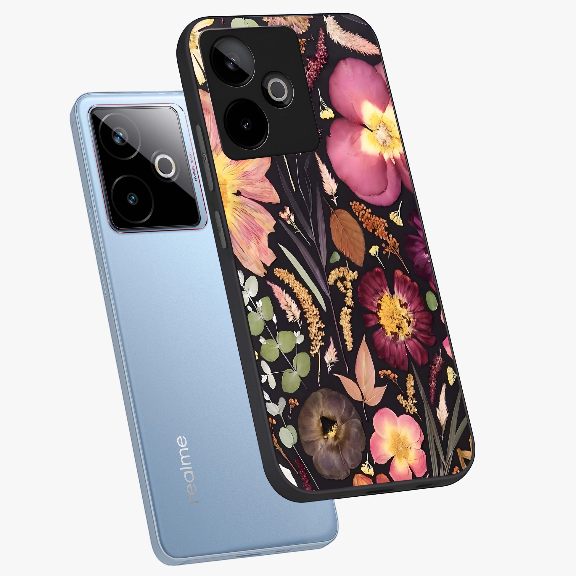 Petal Dream Tapestry Glass Case displayed in angled mockup highlighting decorative petal pattern with elegant botanical aesthetic.