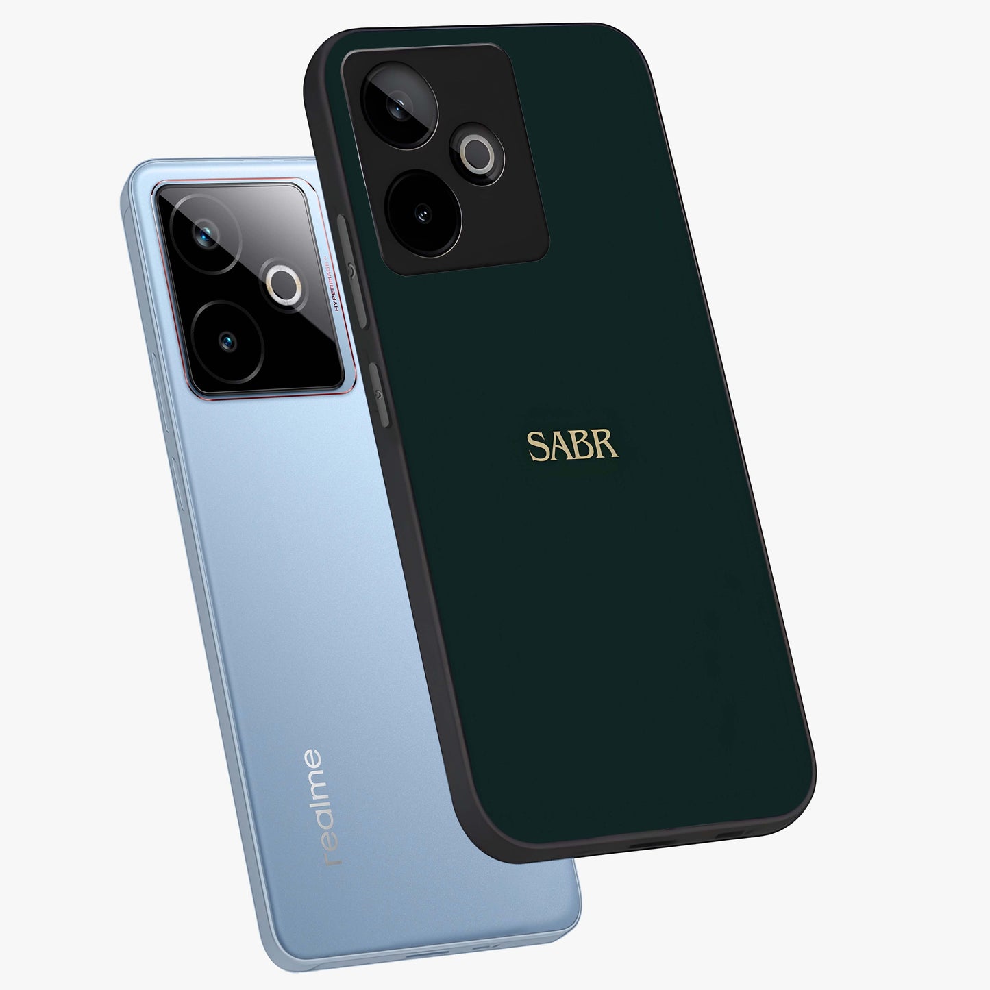 Sabr Minimal Patience Glass Case displayed in angled mockup highlighting simple inspirational design with clean aesthetic style.