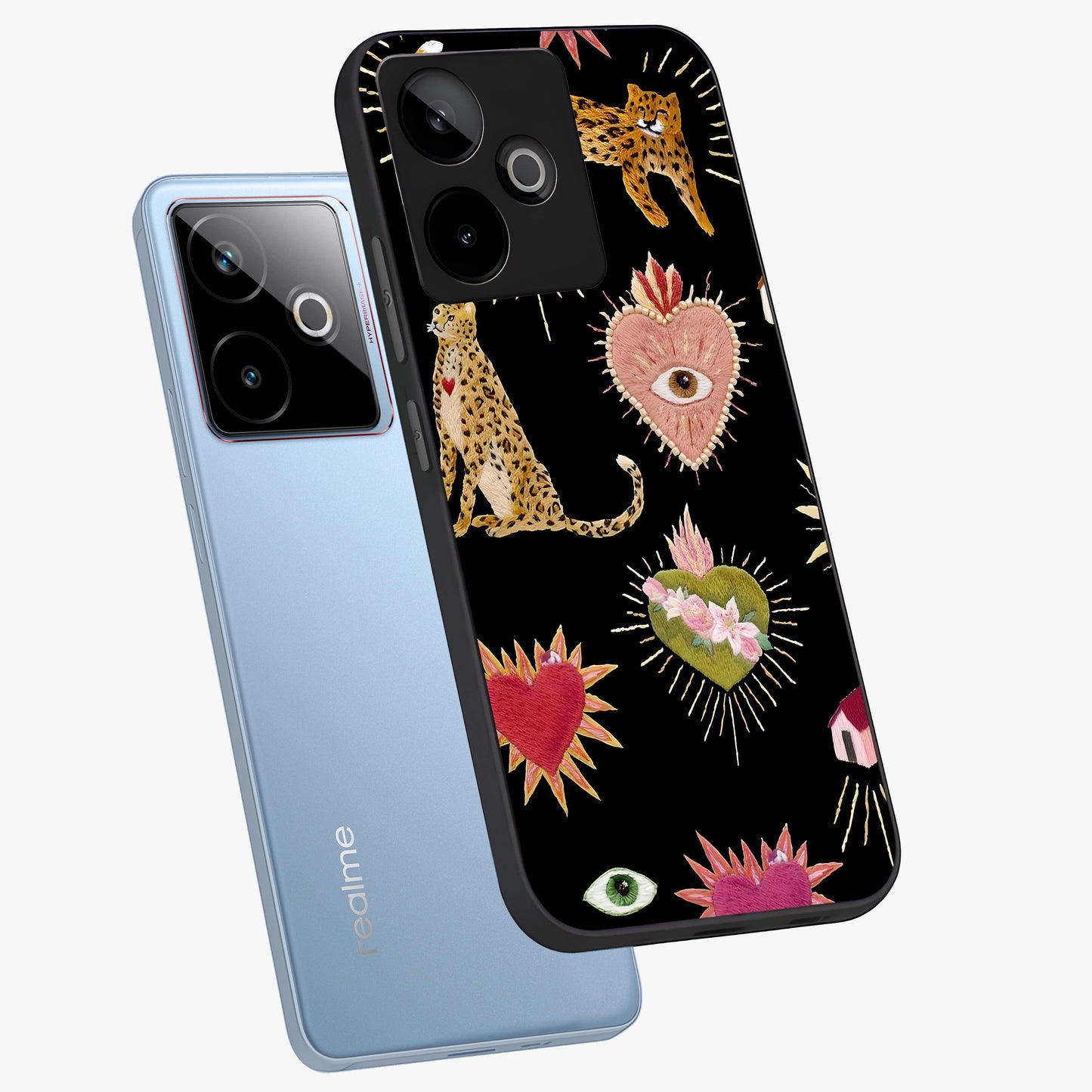 Sacred Jungle Heart Glass Case displayed in angled mockup highlighting lush tropical design with natural aesthetic style.