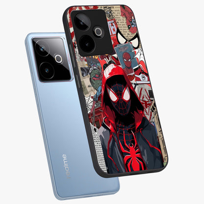 Spider Collage Street Glass Case displayed in angled mockup highlighting dynamic street style collage design with comic aesthetic.