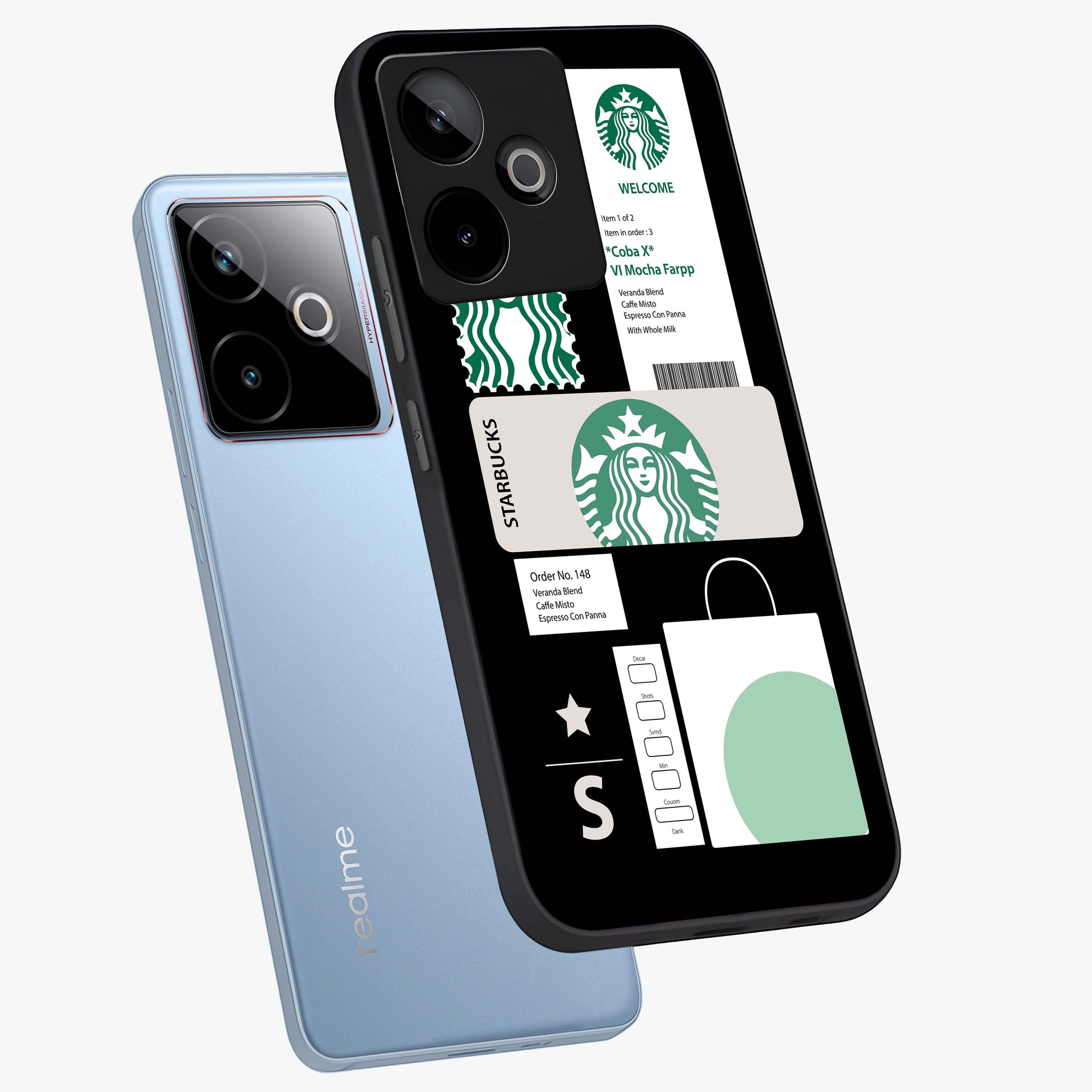 Starbucks Mocha Glass Case displayed in angled mockup highlighting stylish mocha themed design with cozy café aesthetic.